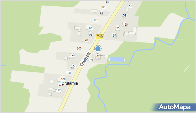 Janów, Drutarnia, 61, mapa Janów