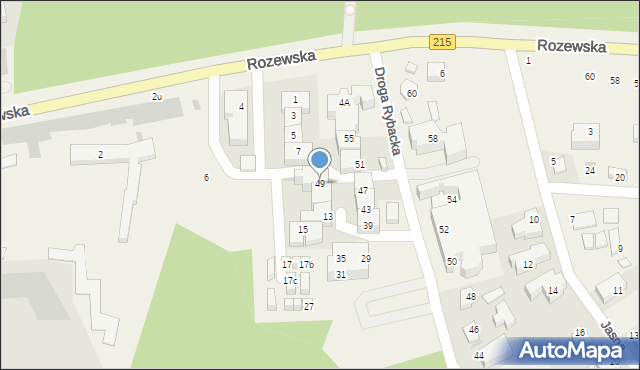 Jastrzębia Góra, Droga Rybacka, 49, mapa Jastrzębia Góra