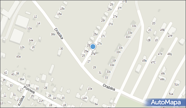 Jaworzno, Drabika Wincentego, 27a, mapa Jaworzno