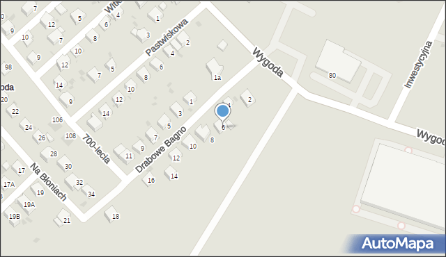 Jaworzno, Drabowe Bagno, 6, mapa Jaworzno