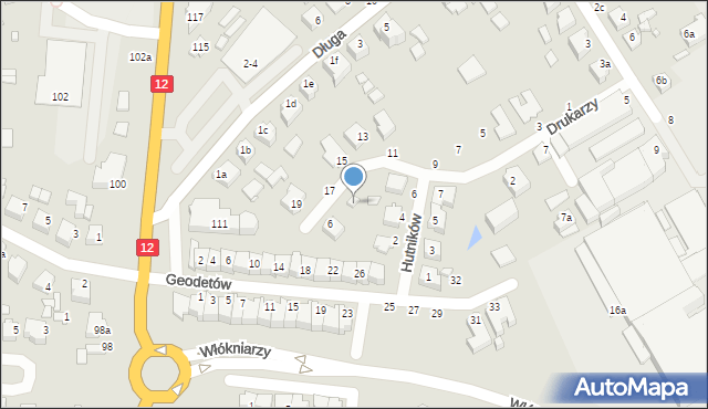 Kalisz, Drukarzy, 2-4, mapa Kalisza