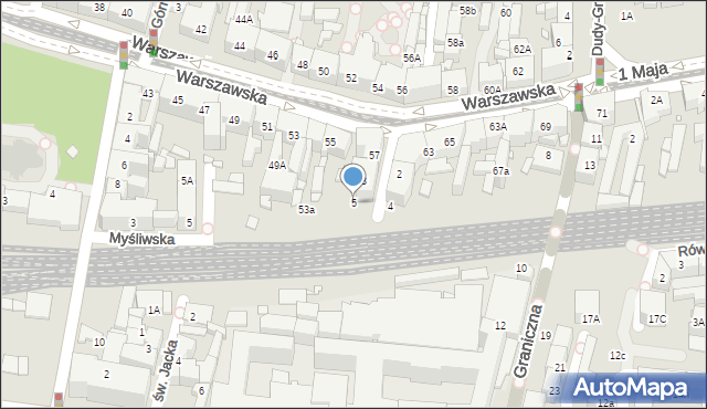 Katowice, Druckiego-Lubeckiego Franciszka, 5, mapa Katowic