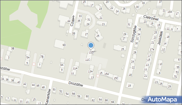 Katowice, Drozdów, 11D, mapa Katowic