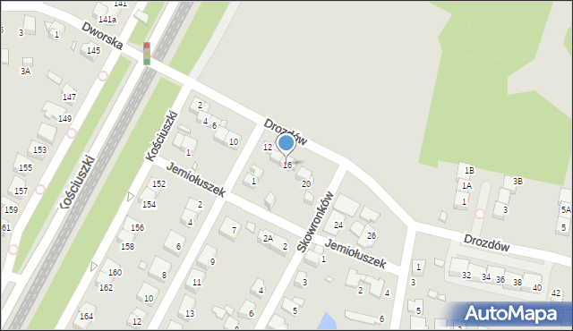 Katowice, Drozdów, 16, mapa Katowic