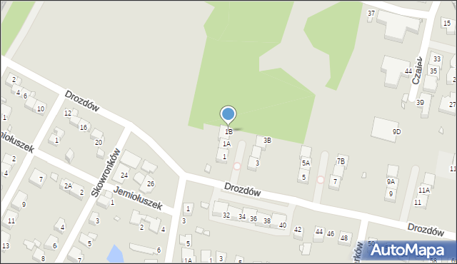 Katowice, Drozdów, 1B, mapa Katowic