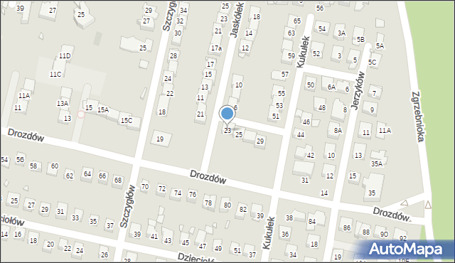 Katowice, Drozdów, 23, mapa Katowic