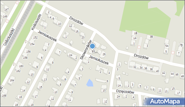 Katowice, Drozdów, 24a, mapa Katowic