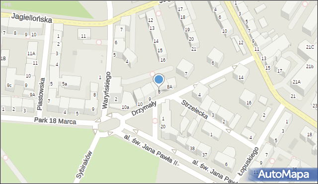 Kołobrzeg, Drzymały Wojciecha, 8, mapa Kołobrzegu