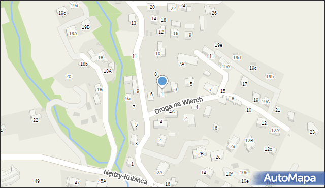 Kościelisko, Droga na Wierch, 1, mapa Kościelisko