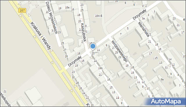 Koszalin, Drzymały Michała, 13, mapa Koszalina