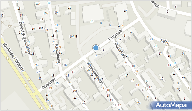 Koszalin, Drzymały Michała, 7, mapa Koszalina