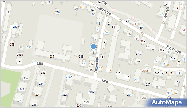 Kraków, Drzymały, 13, mapa Krakowa