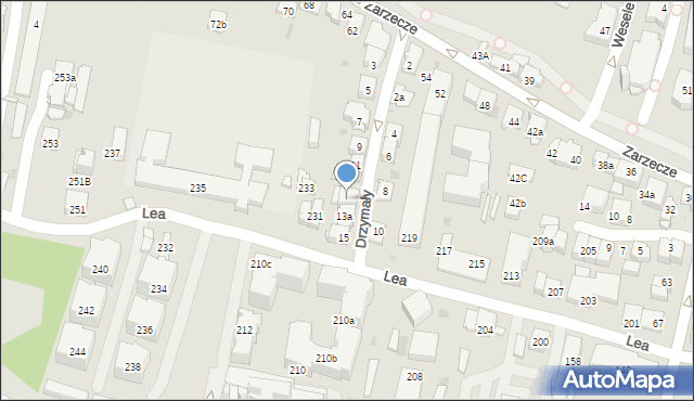 Kraków, Drzymały, 13b, mapa Krakowa