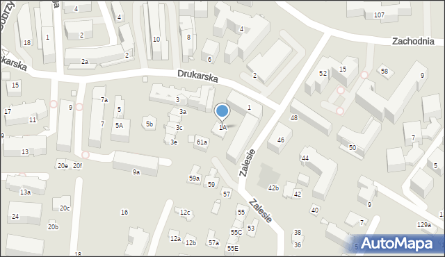 Kraków, Drukarska, 1A, mapa Krakowa