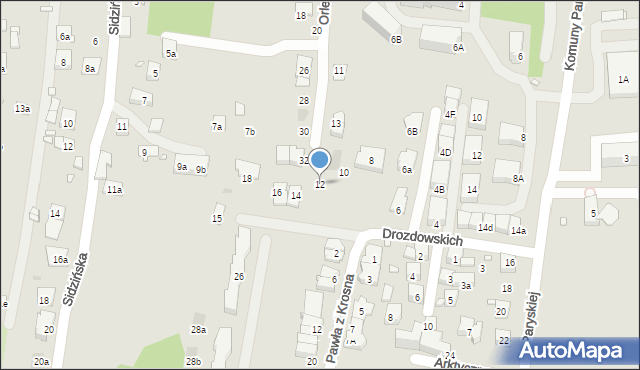 Kraków, Drozdowskich Karola i Jerzego, 12, mapa Krakowa