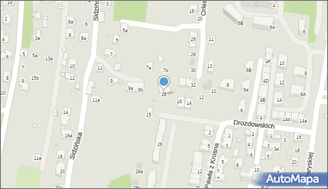 Kraków, Drozdowskich Karola i Jerzego, 18, mapa Krakowa