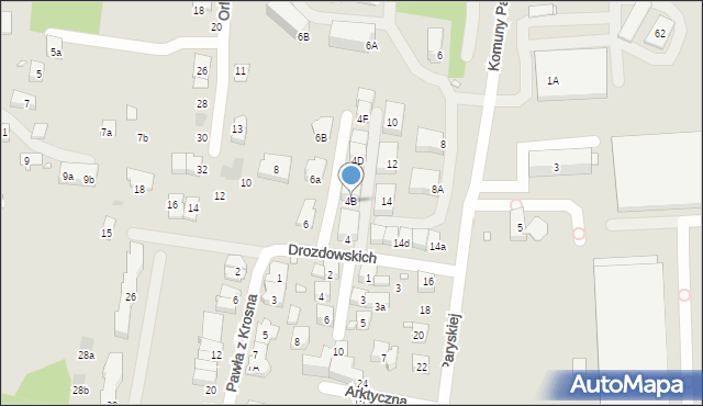 Kraków, Drozdowskich Karola i Jerzego, 4B, mapa Krakowa