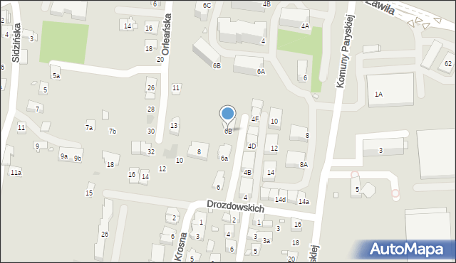 Kraków, Drozdowskich Karola i Jerzego, 6B, mapa Krakowa