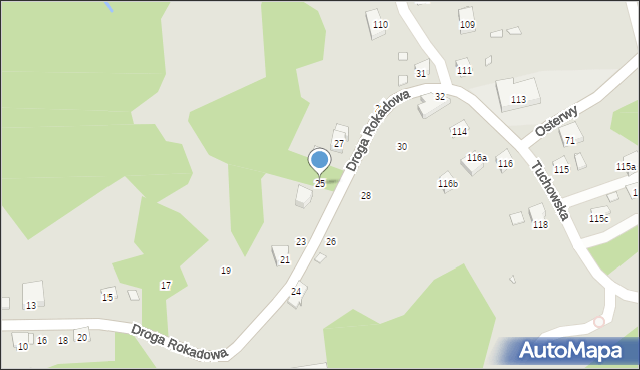 Kraków, Droga Rokadowa, 25, mapa Krakowa