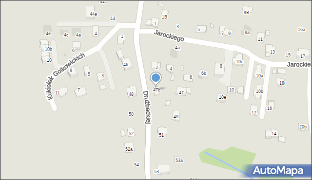 Kraków, Drużbackiej Elżbiety, 47b, mapa Krakowa