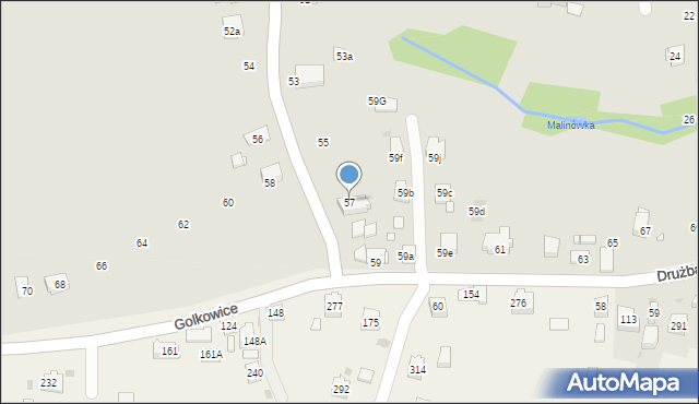 Kraków, Drużbackiej Elżbiety, 57, mapa Krakowa