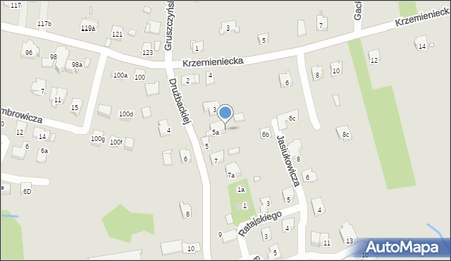 Kraków, Drużbackiej Elżbiety, 5b, mapa Krakowa