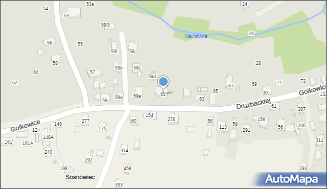 Kraków, Drużbackiej Elżbiety, 61, mapa Krakowa