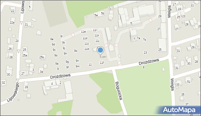 Kraków, Drożdżowa, 11g, mapa Krakowa