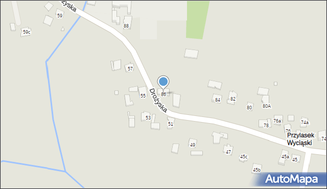 Kraków, Drożyska, 86, mapa Krakowa