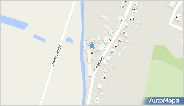 Kwidzyn, Drzymały, 46, mapa Kwidzyn