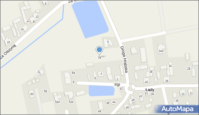 Łady, Droga Hrabska, 1a, mapa Łady