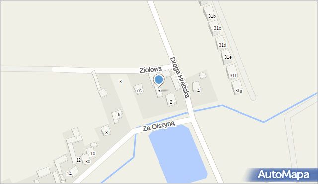 Łady, Droga Hrabska, 7, mapa Łady