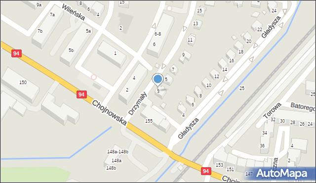 Legnica, Drzymały Michała, 3, mapa Legnicy