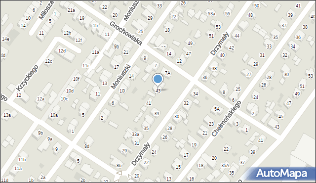 Leszno, Drzymały Michała, 43, mapa Leszno