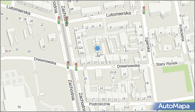 Łódź, Drewnowska, 13a, mapa Łodzi