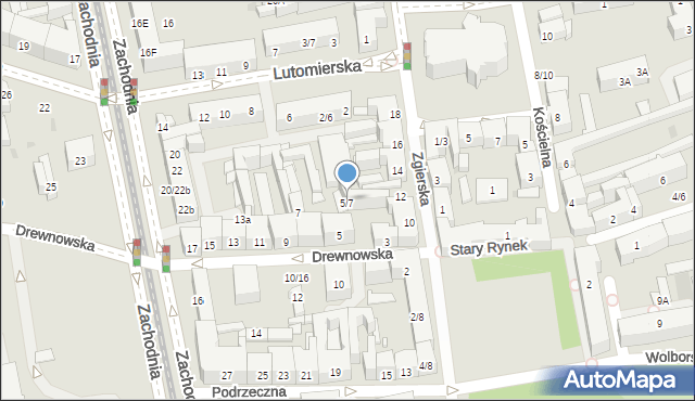Łódź, Drewnowska, 5/7, mapa Łodzi
