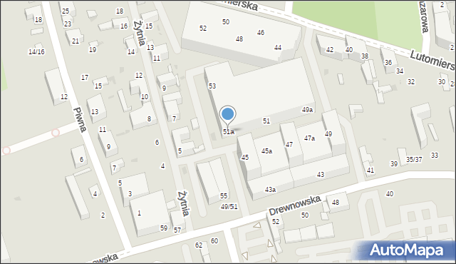 Łódź, Drewnowska, 51a, mapa Łodzi