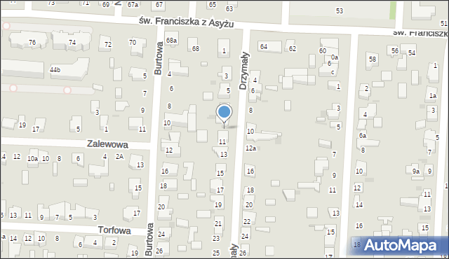 Łódź, Drzymały Michała, 9a, mapa Łodzi