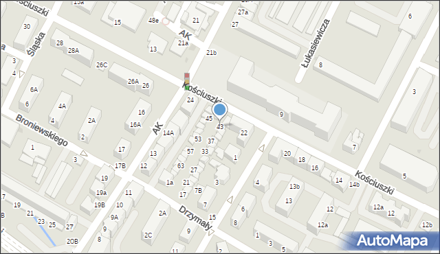 Lubin, Drzymały Michała, 43, mapa Lubin