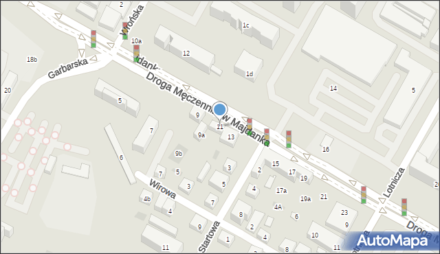 Lublin, Droga Męczenników Majdanka, 11, mapa Lublina