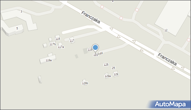 Lublin, Droga Męczenników Majdanka, 121, mapa Lublina