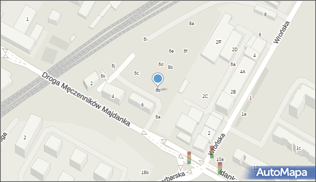 Lublin, Droga Męczenników Majdanka, 6b, mapa Lublina