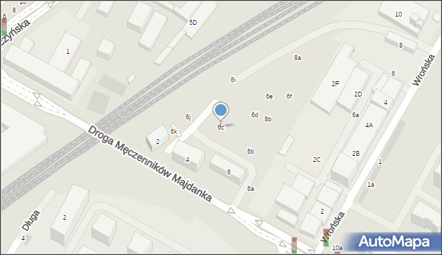 Lublin, Droga Męczenników Majdanka, 6c, mapa Lublina
