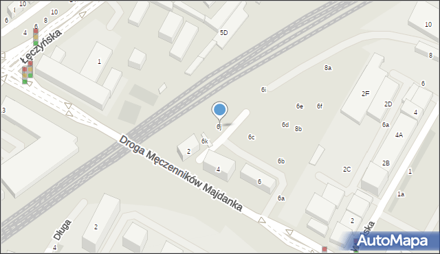Lublin, Droga Męczenników Majdanka, 6j, mapa Lublina