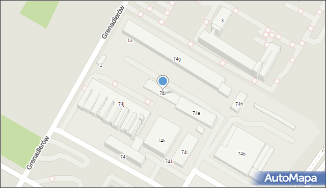 Lublin, Droga Męczenników Majdanka, 74i, mapa Lublina
