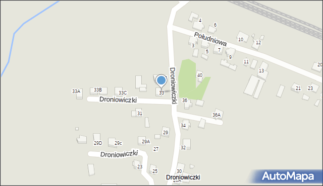 Lubliniec, Droniowiczki, 33, mapa Lubliniec