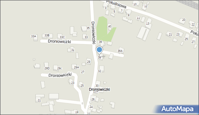 Lubliniec, Droniowiczki, 34, mapa Lubliniec