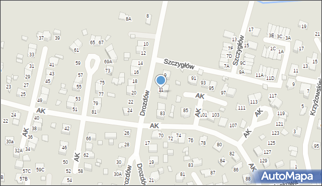 Lubliniec, Drozdów, 13, mapa Lubliniec