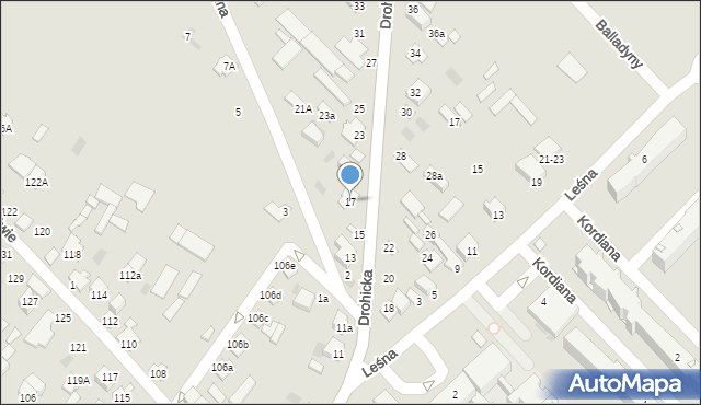 Międzyrzec Podlaski, Drohicka, 17, mapa Międzyrzec Podlaski