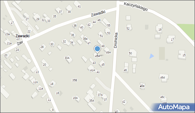 Międzyrzec Podlaski, Drohicka, 45A, mapa Międzyrzec Podlaski